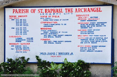 legazpi church mass schedule